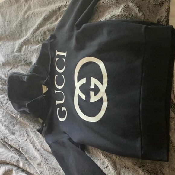 NWOT Authentic Gucci Men Hooded Sweatshirt with interlocking G - Picture 4 of 5